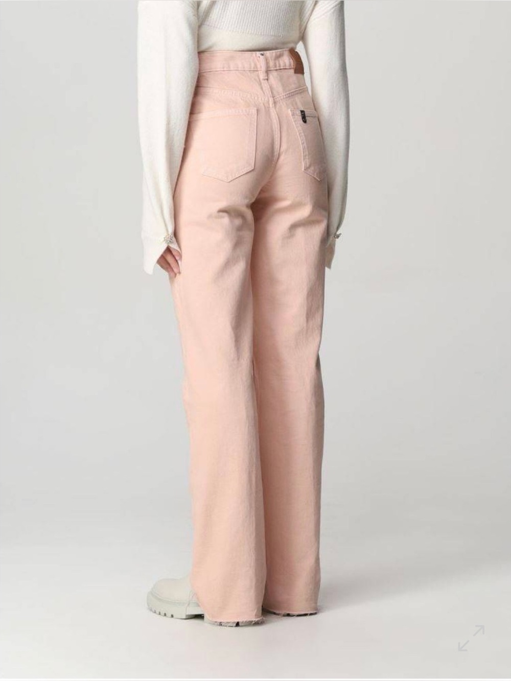 LIU JO MILANO High-Rise Straight Leg Women's Jeans - Blush Pink - Picture 2 of 9
